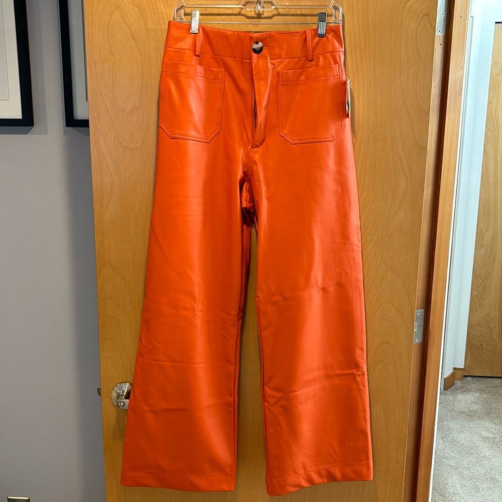 Anthropologie Maeve Colette Wide-Leg Faux Leather Pants - New with Tags